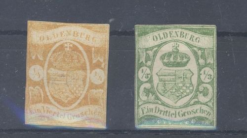 Oldenburg Michel Nummer 9 und 10 aus Freimarken 1861 ungebraucht *