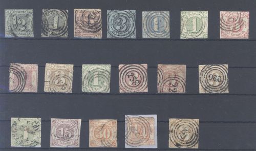 Thurn & Taxis, gestempelter Posten auf Steckkarte