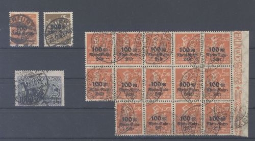 Dt. Reich Michel Nummer 258-60, Rhein- und Ruhrhilfe mit Einheit