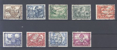 Dt. Reich Michel Nummer 499-507 Wagner 1933 gestempelt