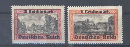 Dt. Reich Michel Nummer 728-29y aus Danzig Satz 1939 **