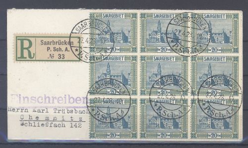 Saargebiet, Eilboten - Brief 1928 schöne Frankatur aus Saarbrücken