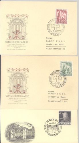 Berlin, 7 verschiedene FDC aus den Jahren 1953-54 als Posten