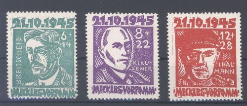 SBZ Michel Nummer 20-22, Opfer des Faschismus 1945 **