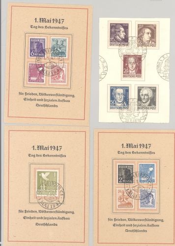 SBZ, 5 Karten mit verschiedenen Frankaturen als Posten