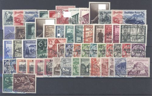 Dt. Reich Michel Nummer 686-738, Jahrgang 1939 gestempelt