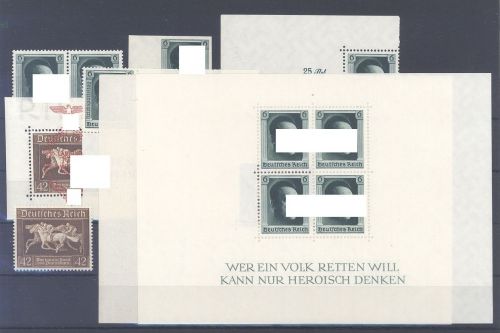 Dt. Reich, Blockeinzelmarken und Block 4 und 7 **