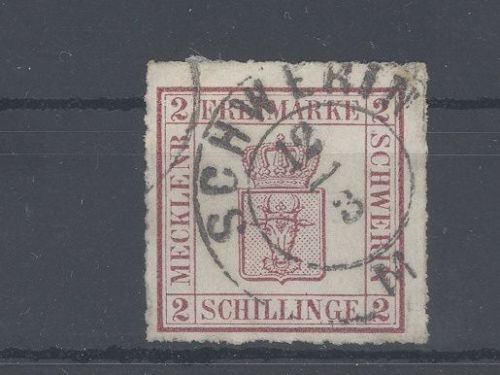 Mecklenburg-Schwerin Michel Nummer 6a, 2 Schilling 1864 gestempelt