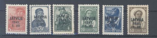 Dt. Bes. 2. WK Lettland Michel Nummer 1-6 **