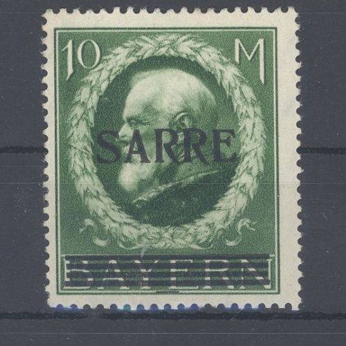 Saargebiet Michel Nummer 31, 10 Mark 1920 ungebraucht *, geprüft