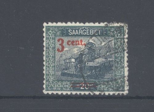 Saargebiet Michel Nummer 70 B, 3 C. Freimarke 1921 gestempelt