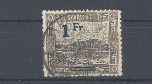 Saargebiet Michel Nummer 80 A II, 1 F. 1921 gestempelt, geprüft BPP