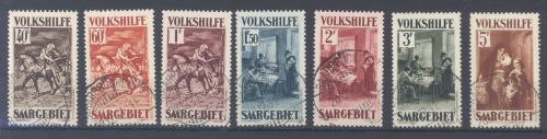 Saargebiet Michel Nummer 151-57, Volkshilfe 1931 gestempelt