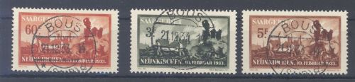 Saargebiet Michel Nummer 168-70, Neunkirchen 1933 gestempelt
