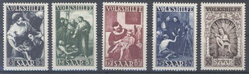Saarland Michel Nummer 267-71 Volkshilfe 1949 **.