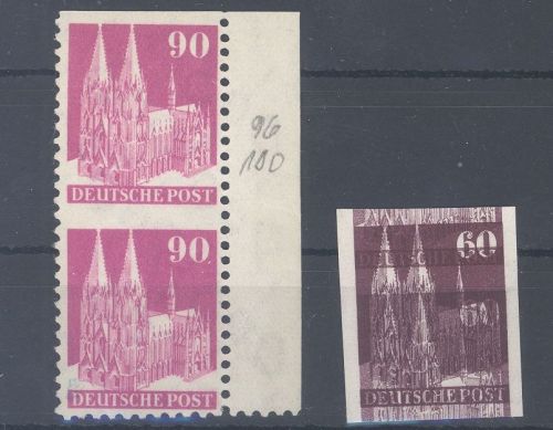 Bizone, 2 interessante ** ungezähnte Werte als Posten