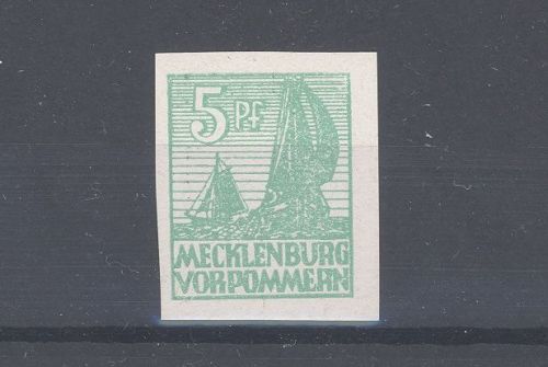 SBZ Michel Nummer 32xb, 5 Pfg. Freimarke 1946 Farbe b **, geprüft BPP