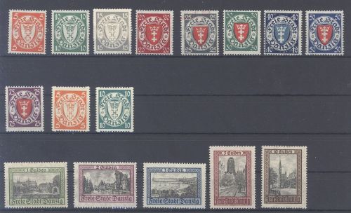 Danzig Michel Nr. 193-211, Jahrgang 1924 fast komplett ungebraucht *