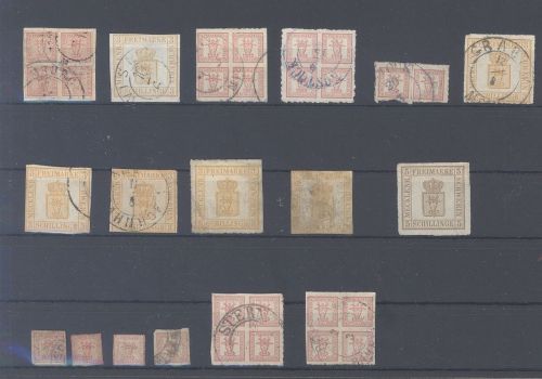 Mecklenburg Schwerin, (*)/gestempelter Posten auf Steckkarte