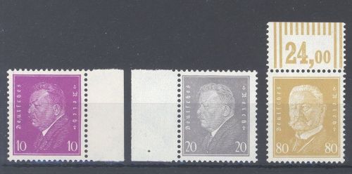 Dt. Reich Michel Nummer 435-37, Präsidenten 1930 ** als Randsatz