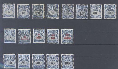 Danzig Porto Michel Nummer 30-47, Porto 1923-38 */gestempelt