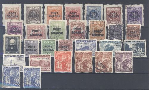 Danzig Port Gdansk, */gestempelter Posten auf Steckkarte