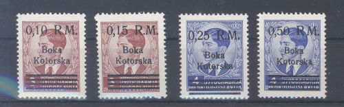 Dt. Bes. 2. WK Kotor Michel Nummer 7-10, Freimarken 1944 **