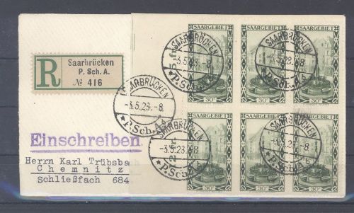 Saargebiet, R - Brief 1928 schöne Frankatur aus St. Wendel