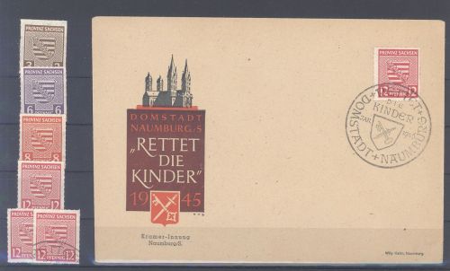 Dt. Lokalpost Naumburg, */**/gestempelter Posten mit auch Beleg