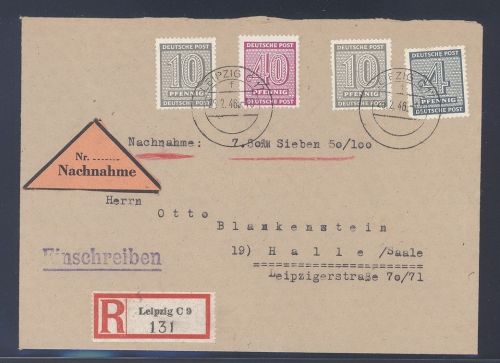 SBZ, R - NN Brief mit Michel Nummer 136 X za, 40 Pfg. 1945 MiF geprüft BPP