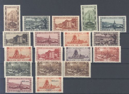 Saargebiet, ** Posten mit Michel Nummer 121 I auf Steckkarte