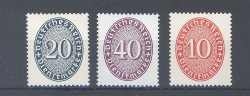 Dt. Reich Dienst, ** Posten Wasserzeichenvarianten aus Michel 114-31