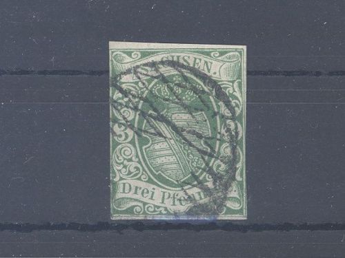 Sachsen Michel Nummer 2I a, Freimarke 1851 gestempelt, geprüft BPP