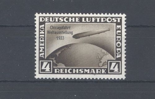 Dt. Reich Michel Nummer 498, 4 RM Chicagofahrt 1933 ** Randwert