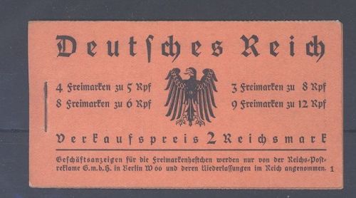 Dt. Reich, Hindenburg 1933 Markenheftchen MH 33 **