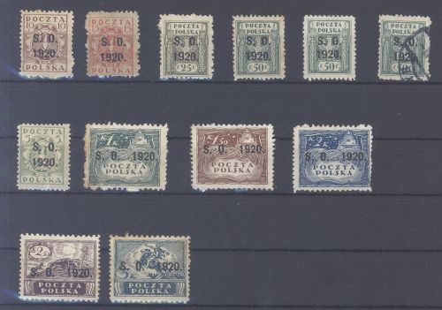 Dt. Abstimmung Oberschlesien, interess. Posten S.O. 1920 Überdrucke