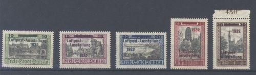 Danzig Michel Nummer 231-35, Luftpostausstellung 1932 **/*