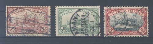 Dt. Kolonien Ostafrika Michel Nr. 19-21 aus Freimarken 1893 gestempelt