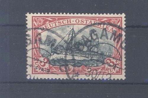 Dt. Kolonien Ostafrika Mi.Nr. 21b, 3 Rupien 1901 gestempelt geprüft BPP