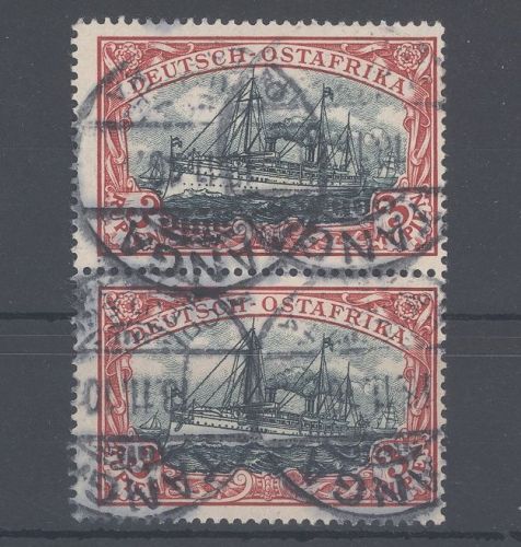 Dt. Kolonien Ostafrika Michel Nr. 21b, 3 Rupien 1901 gestempeltes Paar