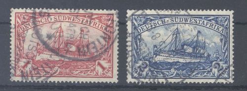 Dt. Kolonien DSWA Michel Nr. 29-30 aus Freimarken 1906 gestempelt
