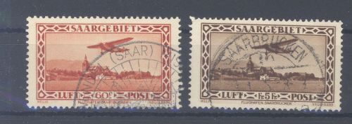 Saargebiet Michel Nummer 158-59, Freimarken 1932 gestempelt