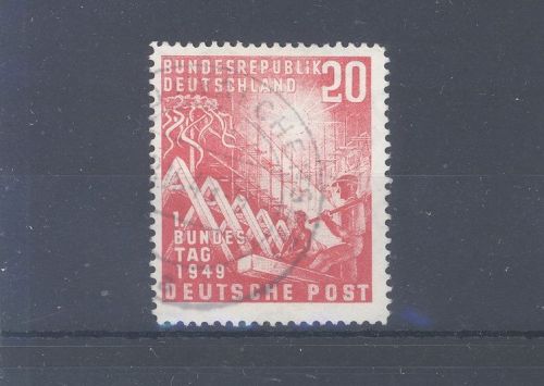 Bund Mi.Nr. 112 I, 20 Pfg. Bundestag Plattenfehler I gestempelt, gp. BPP