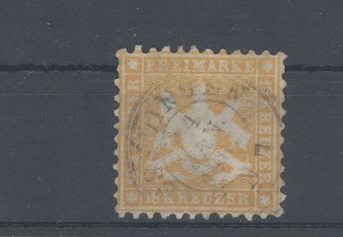 Württemberg Michel Nummer 29, 18 Keuzer Freimarke 1863 gestempelt