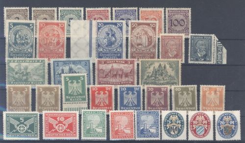 Dt. Reich Michel Nummer 338-77, Jahre 1923-25 fast komplett */**