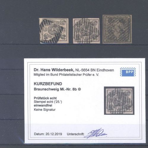 Braunschweig Michel Nummer 8 a-b und 9 gestempelt, gp. - Befund