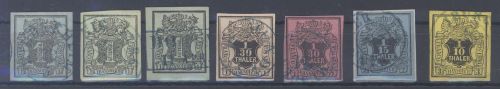 Hannover Michel Nr. 1-5, Freimarken 1850-51 überkomplett gestempelt