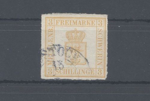 Mecklenburg-Schwerin Mi.Nr. 3, 5 S Freimarke 1856 gestempelt, geprüft