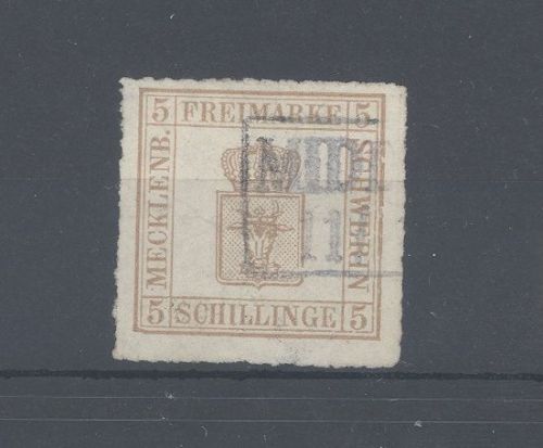 Mecklenburg-Schwerin Michel Nummer 8x, 3 S. 1864 gestempelt, geprüft
