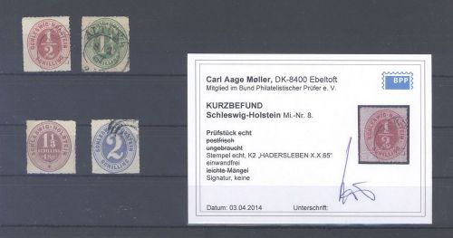Schleswig Holstein Michel Nummer 8-11 aus 1864 */gestempelt